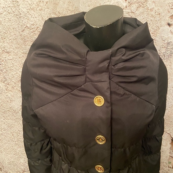 Kate Spade ♠️ Black Down Filled Puffer Bow Coat - Picture 2 of 9